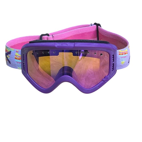 Anon Snow Goggles Purple Frame Colorful Strap Ski Snowboard Goggles - Picture 1 of 5